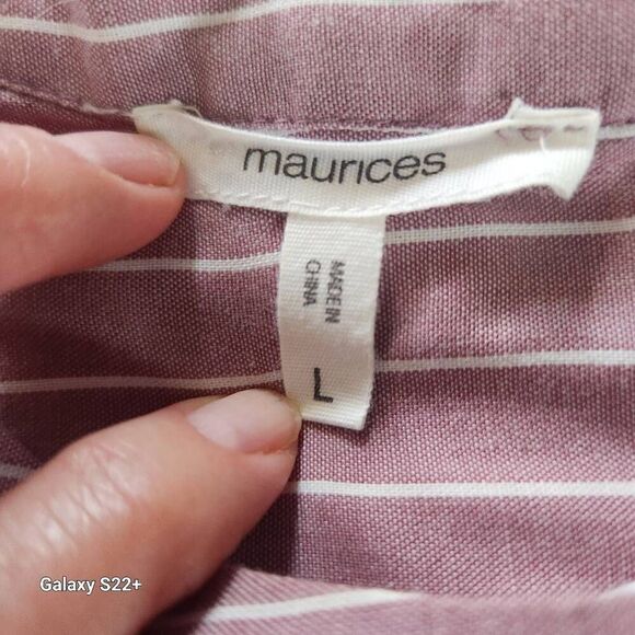 +11 MAURICES mauve striped waist length top - Picture 6 of 10